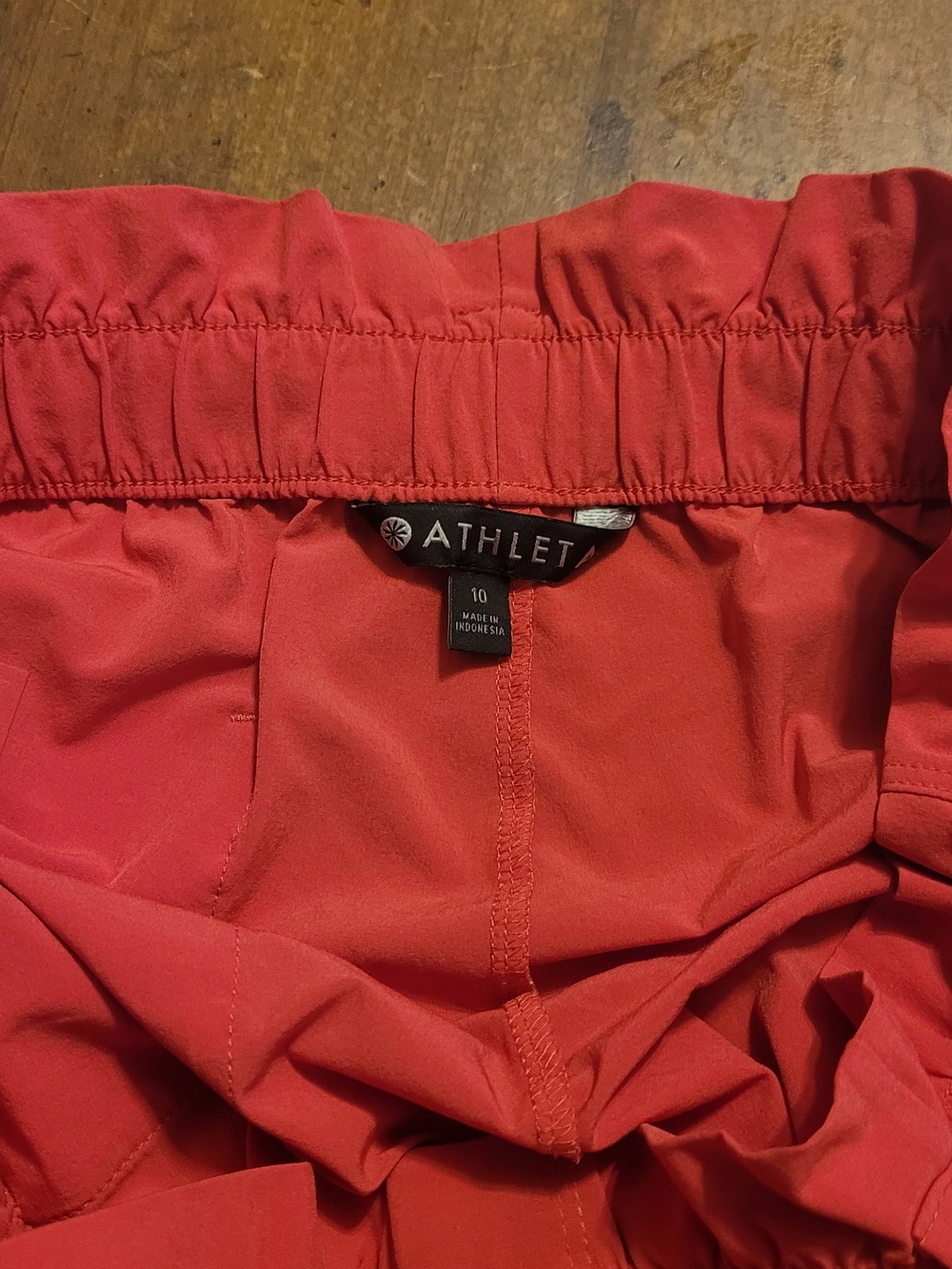 Athleta High-Waist Paperbag Shorts in Coral Red - Picture 3 of 7